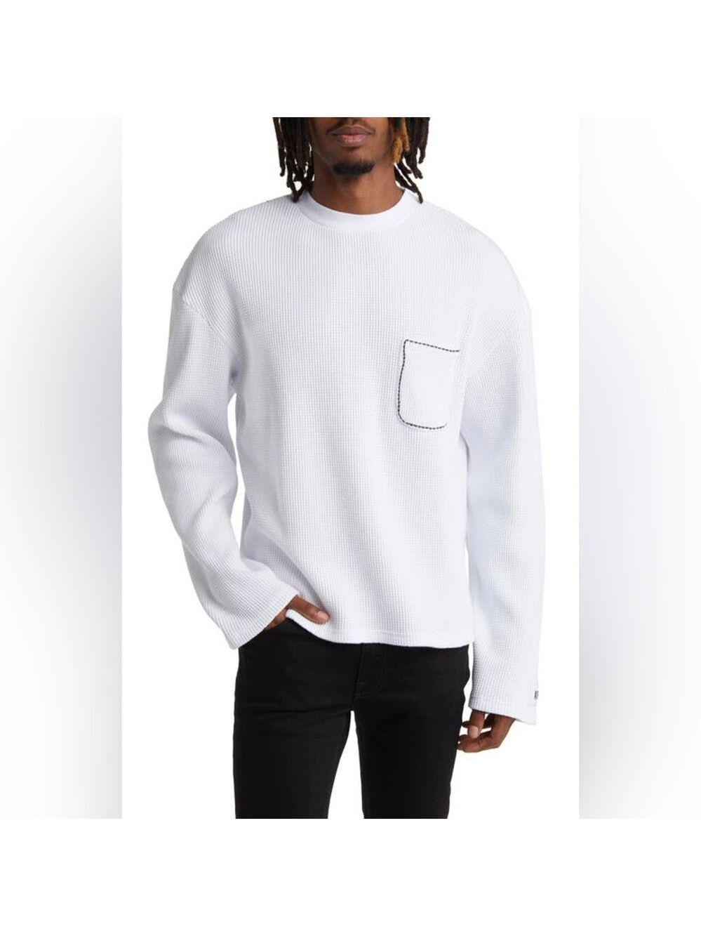 Krost Thermal Knit Long Sleeve Cotton Contrast Pocket Shirt - size XS - NWOT